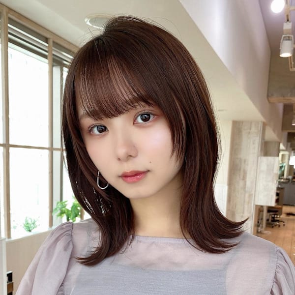 2wayバングで小顔に見えるフェイスレイヤーで作るくびれヘア|AFLOAT/L 錦糸町【アフロートエル】