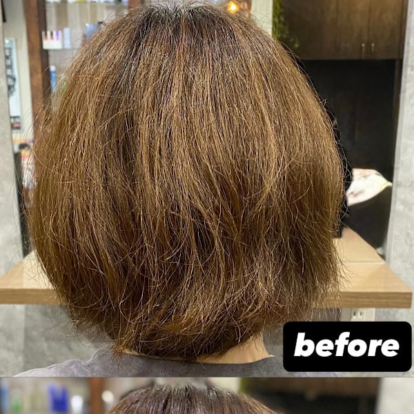 【うねり・広がり対策】ショートボブ×髪質改善フォルムメイク