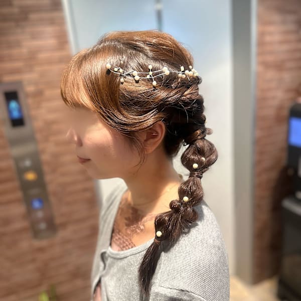 結婚式ヘアセット/ヘアアレンジ/編み下ろし