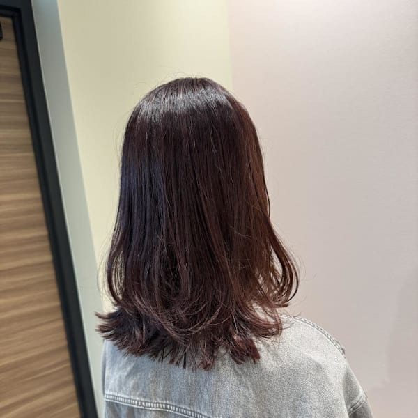 ボルドーカラー/ブリーチなし|半個室 rire hair 大野城店