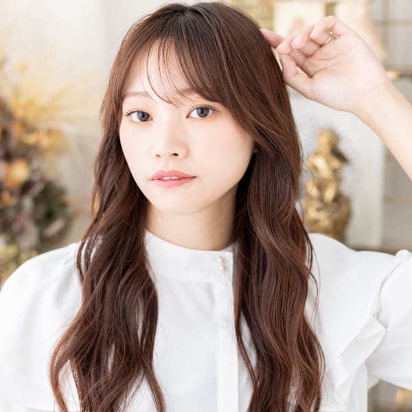 流し前髪こなれふんわりパーマエアリーロング　ココアグレージュ|COVER HAIR bliss【カバーヘア ブリス】上尾/上尾西口店