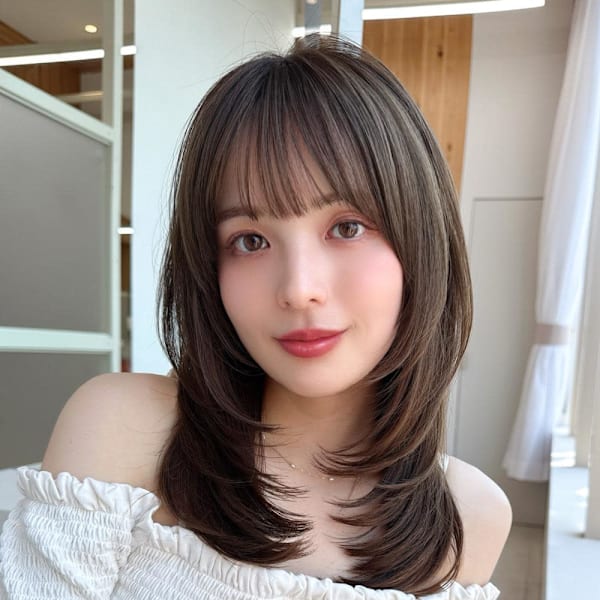 暗髪×髪質改善で憧れのツヤ髪に♪ワンカールセミロング|AFLOAT/L 錦糸町【アフロートエル】