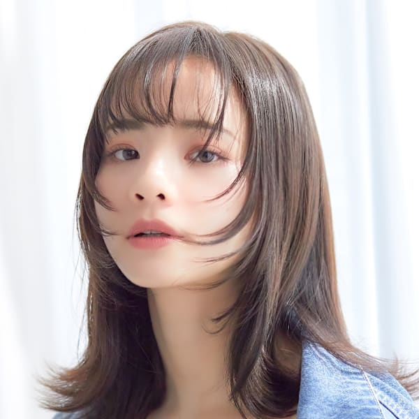 【La fith】暗髪カラー×外ハネボブ×シースルーバング|La fith hair SEnSE 広島袋町店