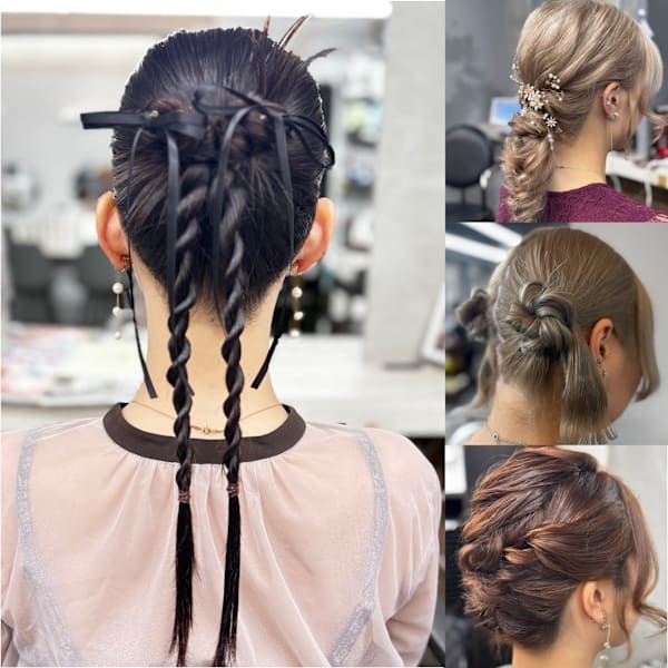 ヘアセット、ヘアアレンジ、カチモリ、ハーフアップ、アップ