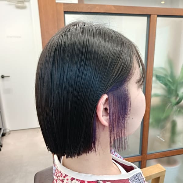 インナーカラー×ボブ