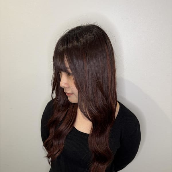 ダークレッドブラウンロング！