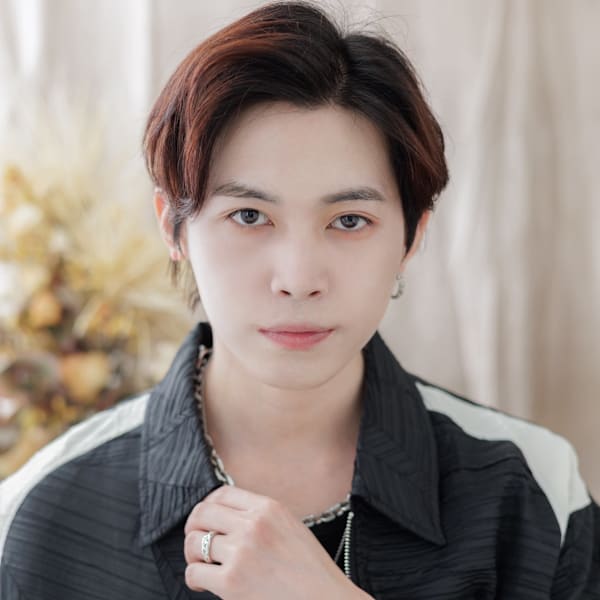 アップバングレッドブラウンモテマッシュ　チョコレートブラウン|COVER HAIR bliss【カバーヘア ブリス】志木/志木南口駅前店