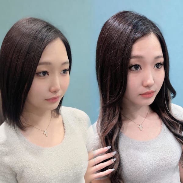 シルバーハイライトエクステ