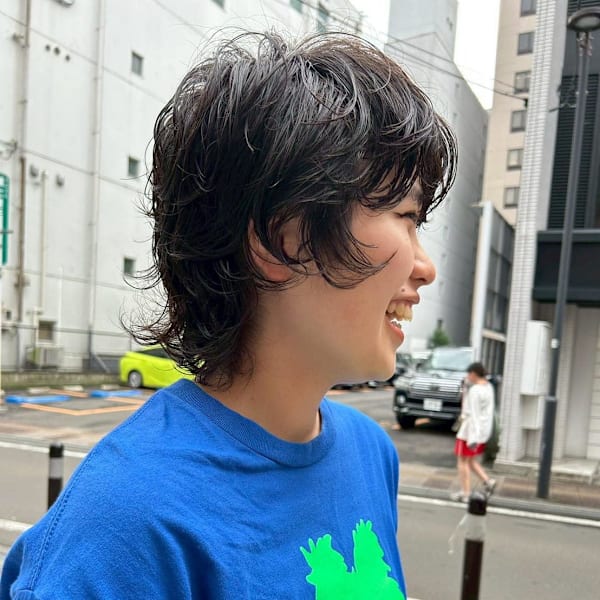 ショートウルフ　パーマ