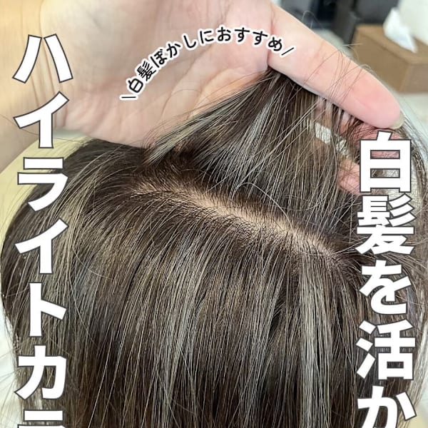 白髪ぼかしハイライト
