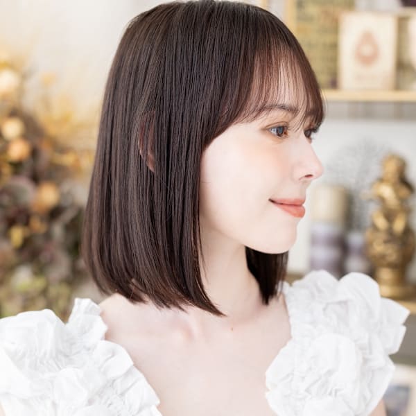チョコレートブラウン前下がりミニボブディ　ヘイリーボブ|COVER HAIR & SPA bliss【カバーヘア アンド スパ ブリス】浦和/浦和西口店