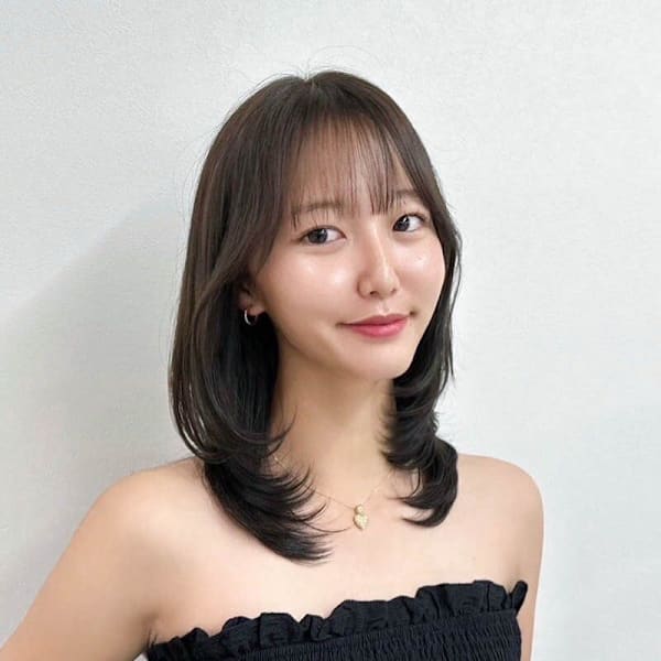 似合わせ/レイヤー/顔周り/髪質改善/韓国風/ミディアムレイ
