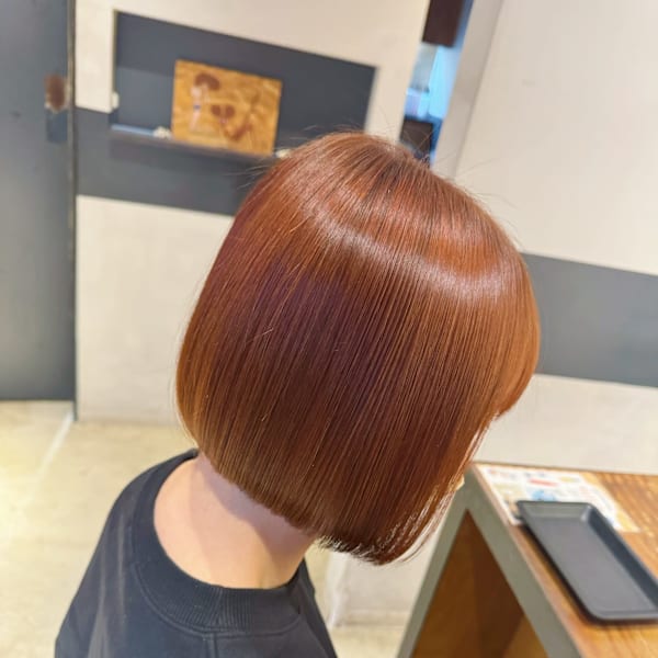 アプリコットオレンジ　x ボブ