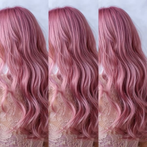 スモーキーピンク、ピンクアッシュ、コーラルピンク|GLADGE池袋/ダブルカラー/ブリーチ