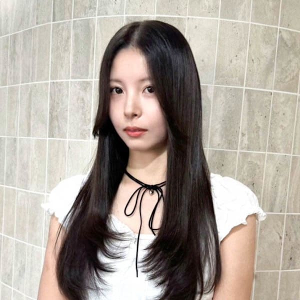 セミロングミディアムレイヤー大人カジュアル