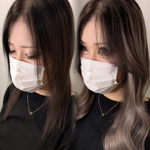 シルバーグラデーションギャルスタイル