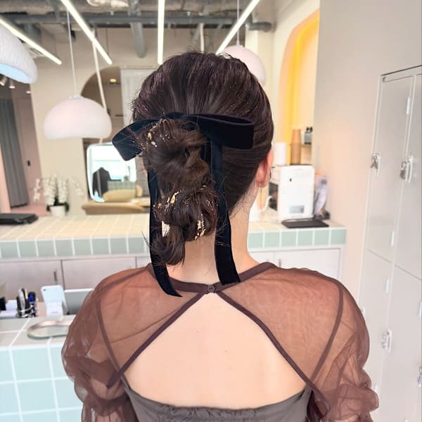 ヘアアレンジ/編み下ろし/ポニーヘア/お団子/ヘアセット
