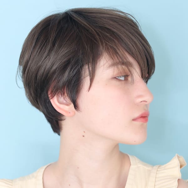ショート・ボブ/丸顔/前髪あり/絶壁解消/40代/50代