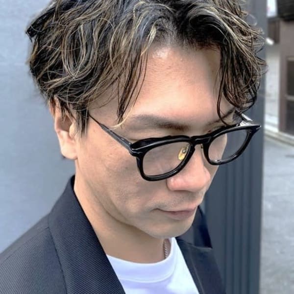 大人リラックスパーマ×センターパート