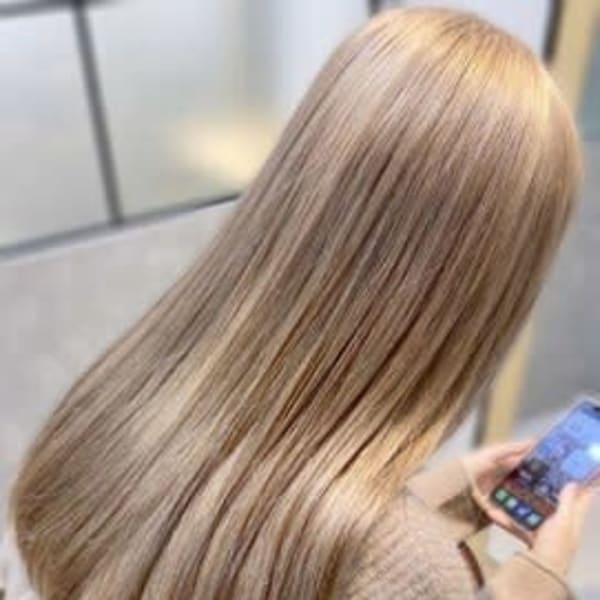 【専門店】ダブルミルクティーベージュカラー×バレイヤージュ