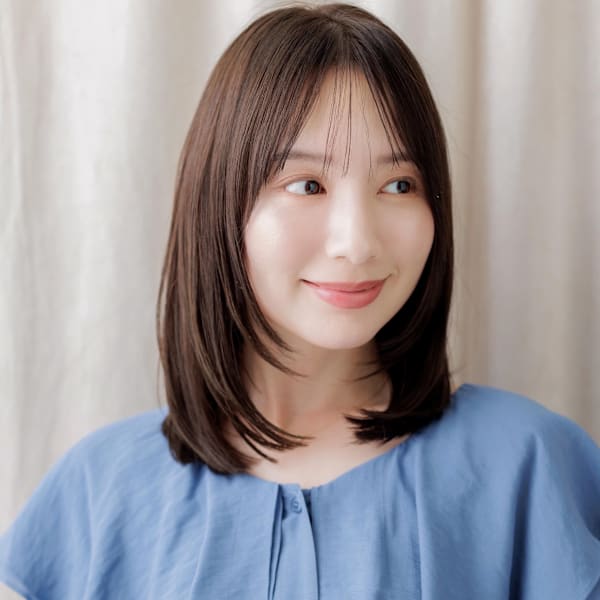 顔周りレイヤーミディアム前下がりハッシュカット30代40代|COVER HAIR bliss 【カバー ヘア ブリス】川口/ららテラス川口東口駅前店