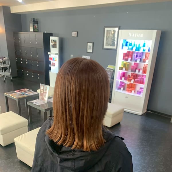 秋の暖色カラー|AIZU 渋沢 白髪ぼかし ハイライト 髪質改善