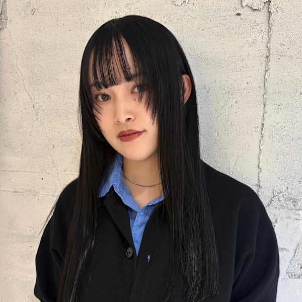 【YOKE】ブルーブラックレイヤーロング顔周りレイヤー