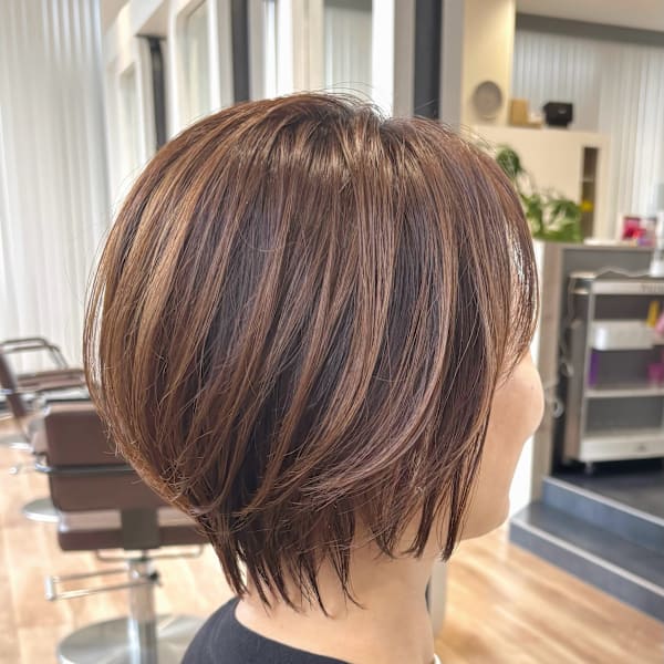 ショートボブ/骨格補正/大人カワイイ/アディクシーカラー|美容室STYLE EKI CITY
