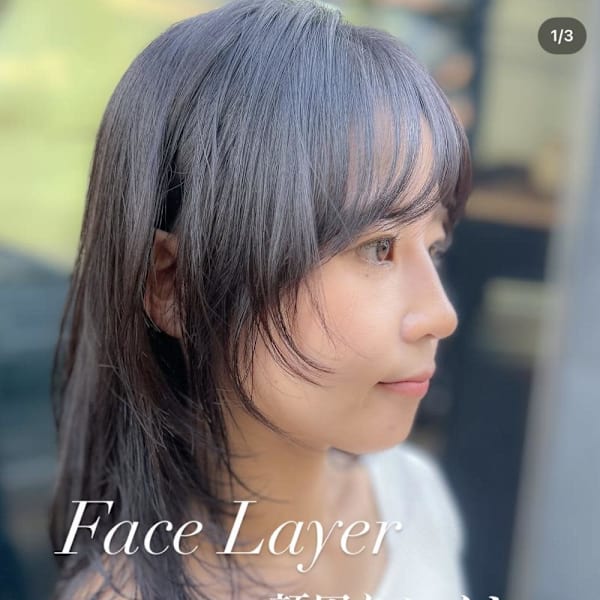 顔周りレイヤー/レイヤーカット/ウルフレイヤー