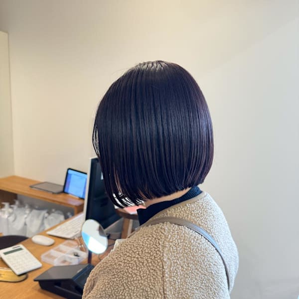 【ki.tone】ぱっつとボブ×暗めピンクブラウン|ki.tone【キトネ】