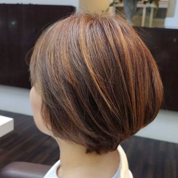 ショートボブハイライトローライト