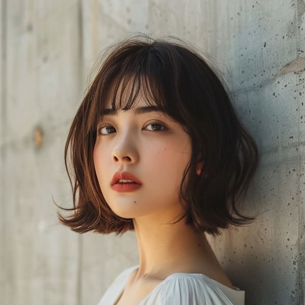 前髪/アンブレラカラー/こなれミディ/イメチェン/ウェーブ|noix de coco