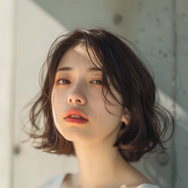 前髪/アンブレラカラー/こなれミディ/イメチェン/ウェーブ|noix de coco