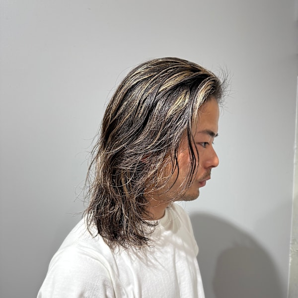 メンズ/ロング/レイヤー/ハイライトメッシュ