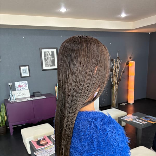 髪質改善トリートメント　グレージュ|AIZU 渋沢 白髪ぼかし ハイライト 髪質改善