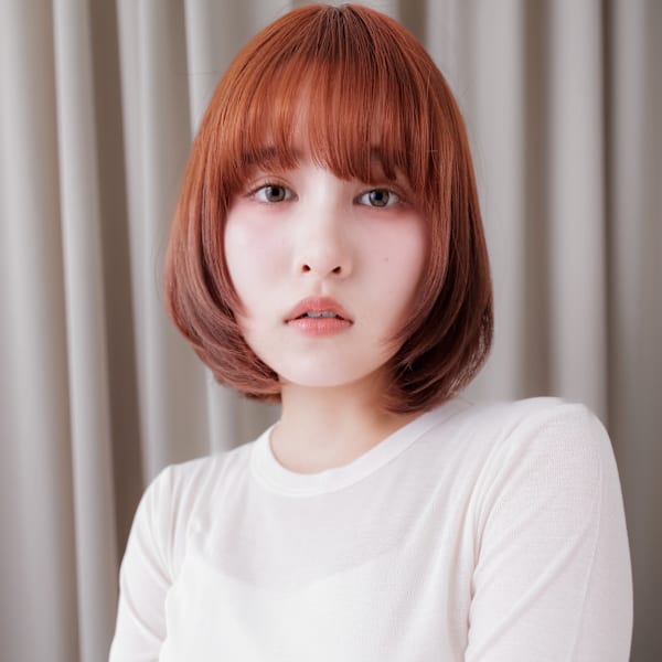 ボルドーカラー顔周りレイヤーカットシャギーボブ20代30代|COVER HAIR bliss【カバーヘア ブリス】上尾/上尾西口店