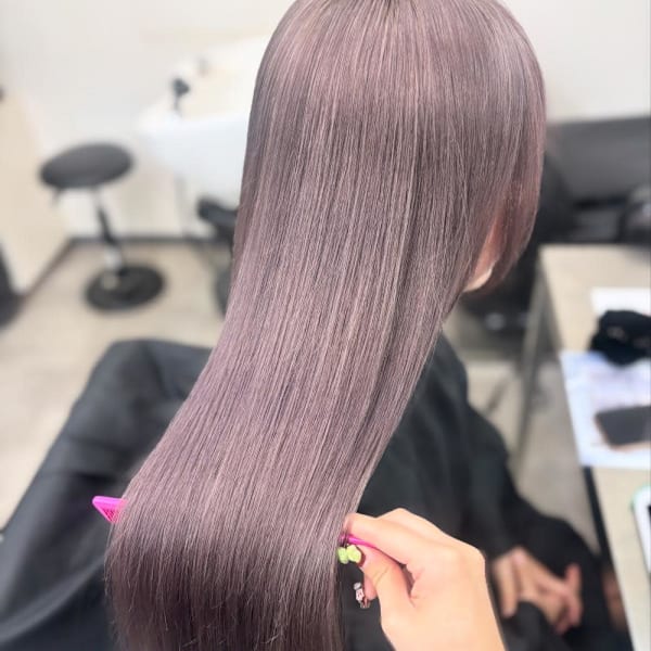 ラベンダーグレージュ/透明感カラー/髪質改善