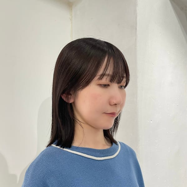 肩レングスパツっとボブココアブラウン