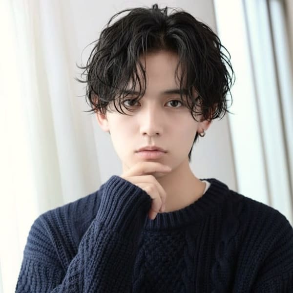 仕事帰りOK|銀座美容室のセンターパートパーマ