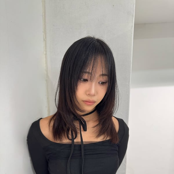 レイヤーカットミディアムレイヤーフェイスレイヤー