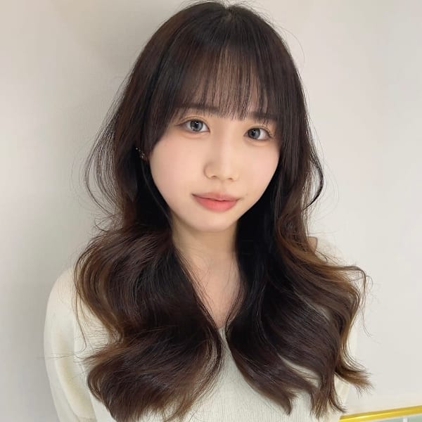 【星野】カラー指名No1/韓国風ゆる巻き×垢抜け顔周りカット|N° anfeel 渋谷