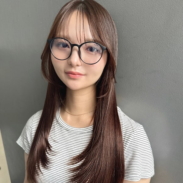 髪質改善美髪ロングレイヤー　縮毛矯正