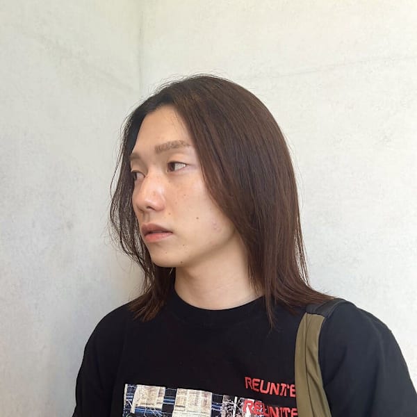 メンズロング レイヤー ナチュラルストレート