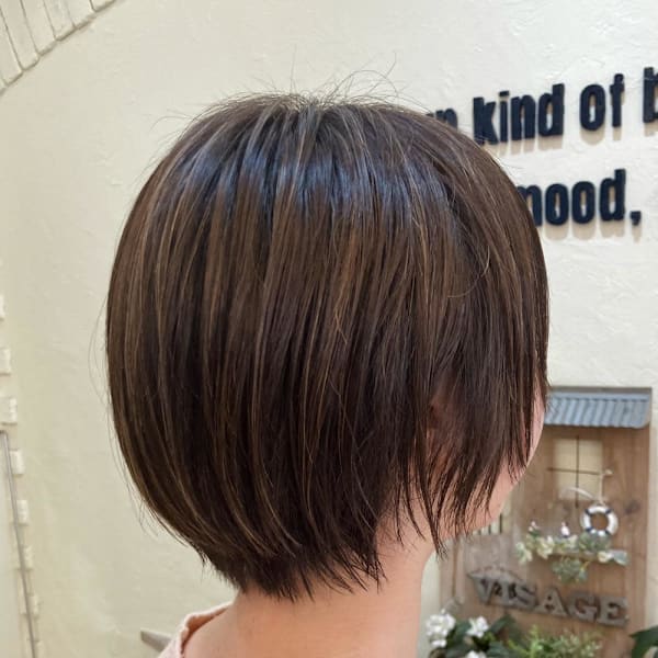 白髪ぼかしハイライト/顔周りレイヤーショート|VISAGE fine【ヴィサージュ ファイン】