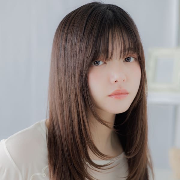 暗髪アッシュブラウン重軽ロングレイヤー ヘーゼルブラウン|mod's hair【モッズヘア】越谷/越谷西口店