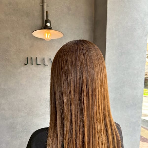 髪質改善/透明感カラー/顔まわりレイヤー/カット/韓国/前髪