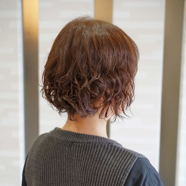 【50・60代】エフォートレスモカウェーブボブ
