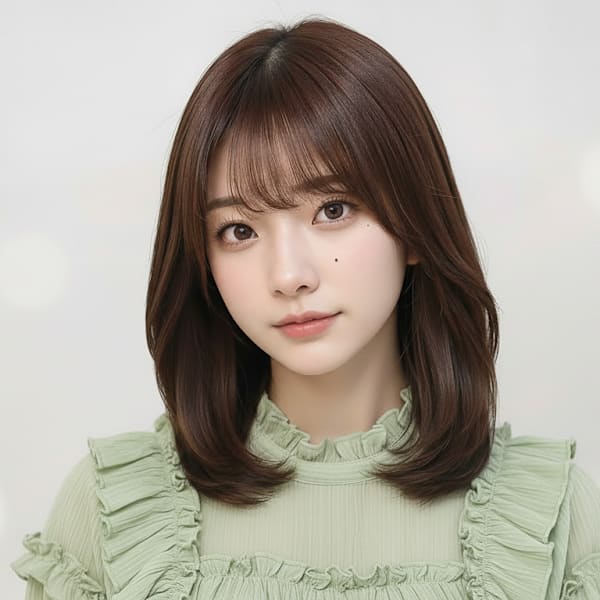 ナチュラル肩下ボブ