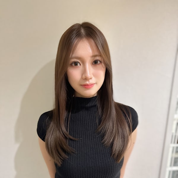 綺麗な艶髪スタイル　美髪ロングレイヤー　縮毛矯正