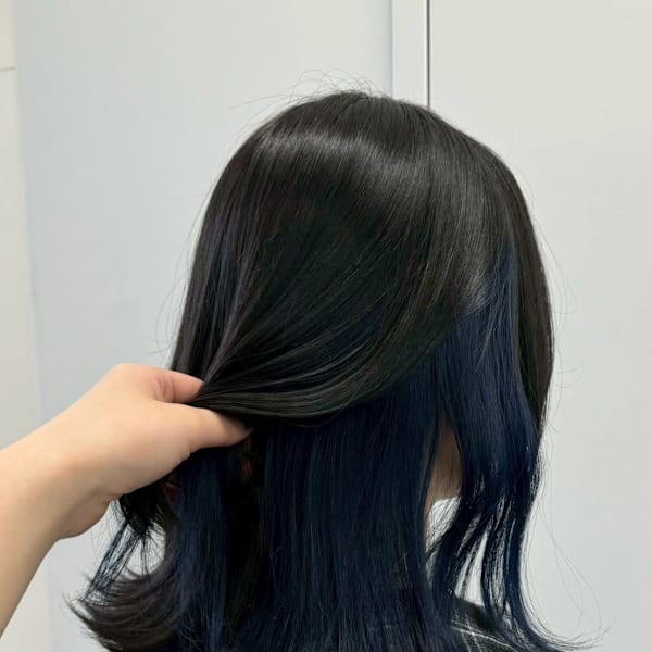 ブルーブラック/黒染めなし/暗染め